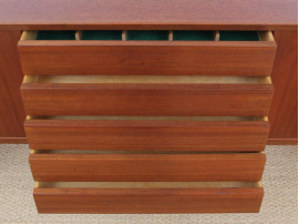 Mid-Century  modern scandinavian sideboard in teak by Nils Jonsson, model "Trio"