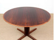 Mid-Century  modern scandinavian round dining table in Rio rosewood 6/10 seat