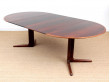 Mid-Century  modern scandinavian round dining table in Rio rosewood 6/10 seat