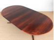 Mid-Century  modern scandinavian round dining table in Rio rosewood 6/10 seat