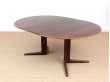 Mid-Century  modern scandinavian round dining table in Rio rosewood 6/10 seat