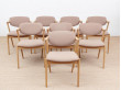 Mid-Century danish set of  8 Kai Kristiansen oak chairs, model 42. 