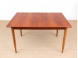 Mid-Century  modern scandinavian dining table in teak and oak, 4/8 seats, by Yngve Ekström