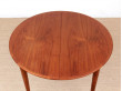 Mid-Century  modern scandinavian round dining table in teak, 4/8 seats