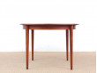 Mid-Century  modern scandinavian round dining table in teak, 4/8 seats