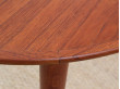 Mid-Century  modern scandinavian round dining table in teak, 4/8 seats