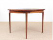 Mid-Century  modern scandinavian round dining table in Rio rosewood 6/8 seats