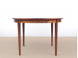 Mid-Century  modern scandinavian round dining table in Rio rosewood 6/8 seats