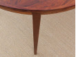 Mid-Century  modern scandinavian round dining table in Rio rosewood 6/8 seats