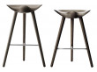 Mid-Century  modern scandinavian bar stool model ML42 oak, 69 /77 cm, by Mogens Lassen, new edition.