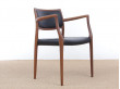 Mid-Century Modern Danish armchair model 65  by Niels Møller, new edition