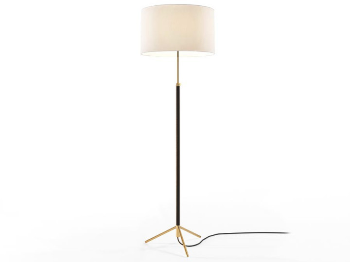 Lampadaire scandinave modèle Pie de Salon laiton poli. Edition neuve