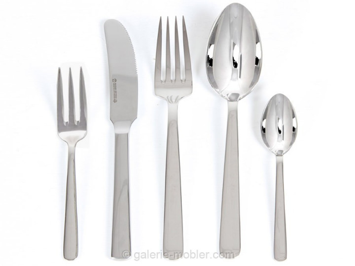 Grand Prix cutlery in polished steel. New edition.