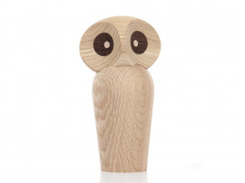 Grande chouette en chêne fumé "the Owl". Nouvelle édition