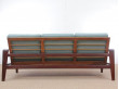 Banquette scandinaves 3 pl. en acajou modèle 35. Tissu sur mesure.