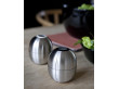 Set of 2 salt and pepper Super Egg grinders by Piet Hein. New edition.