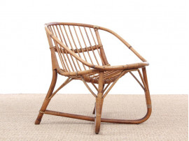Mid-Century modern scandinavian rattan chair