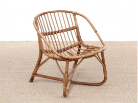 Petit fauteuil scandinave en rotin