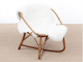 Petit fauteuil scandinave en rotin