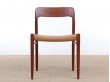 Mid-Century modern scandinavian set of 6 dining chairs in teak model 75 by Niels O.Møller