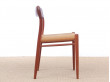 Mid-Century modern scandinavian set of 6 dining chairs in teak model 75 by Niels O.Møller