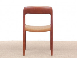 Mid-Century modern scandinavian set of 6 dining chairs in teak model 75 by Niels O.Møller