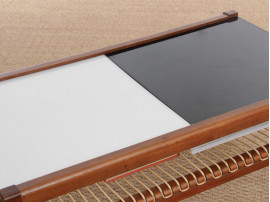 Mid-Century modern scandinavian coffee table with plexiglass top. 