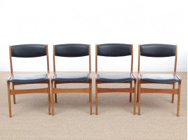 Mid-Century modern scandinavian set of 4 dining chairs by Dyrlund