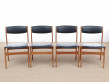 Mid-Century modern scandinavian set of 4 dining chairs by Dyrlund