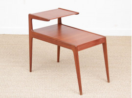 Table d'appoint scandinave en teck à double plateau