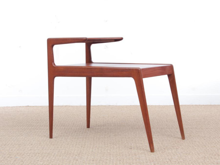 Mid-Century modern scandinavian teak two-tier side table by Kurt Ostervig