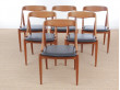 Suite de 6 chaises scandinaves en teck 