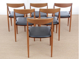 Mid-Century modern scandinavian set of 6 dining chairs in teak  by Niels O.Møller