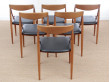 Mid-Century modern scandinavian set of 6 dining chairs in teak  by Niels O.Møller