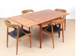 Mid-Century modern scandinavian square dining table. 4/6 seats.