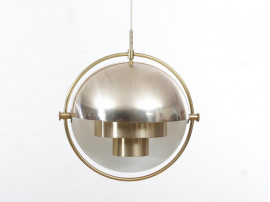 Mid century modern scandinavian brass pendant lamp model Multi-lite by  Louis Weisdorf