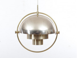 Mid century modern scandinavian brass pendant lamp model Multi-lite by  Louis Weisdorf
