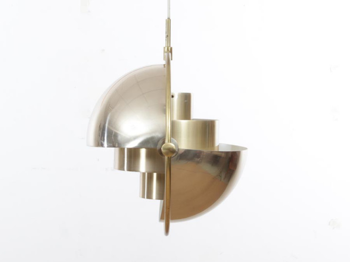 Mid century modern scandinavian brass pendant lamp model Multi-lite by  Louis Weisdorf
