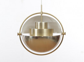 Mid century modern scandinavian brass pendant lamp model Multi-lite by  Louis Weisdorf