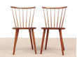 Mid-Century modern scandinavian pair of chairs in teak