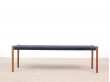 Mid-Century  modern scandinavian bench model n°63 by Niels Møller, teak and black paper cord 150 cm