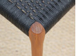 Mid-Century  modern scandinavian bench model n°63 by Niels Møller, teak and black paper cord 150 cm