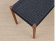 Mid-Century  modern scandinavian bench model n°63 by Niels Møller, teak and black paper cord 150 cm