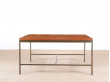 Mid-Century modern  square coffee table in teak and brass by Paul Mc Cobb