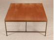 Mid-Century modern  square coffee table in teak and brass by Paul Mc Cobb