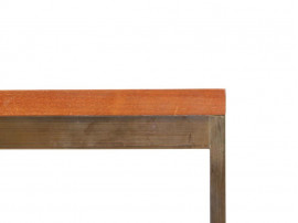 Mid-Century modern  square coffee table in teak and brass by Paul Mc Cobb