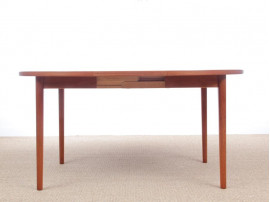 Mid-Century modern scandinavian round dining table in teak 4/8 seats by Nils Jonsson