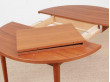 Mid-Century modern scandinavian round dining table in teak 4/8 seats by Nils Jonsson