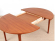 Mid-Century modern scandinavian round dining table in teak 4/8 seats by Nils Jonsson