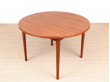 Mid-Century modern scandinavian round dining table in teak 4/8 seats by Nils Jonsson